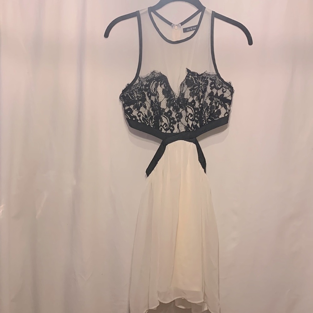 Beautiful, white and black lace dress from do & be